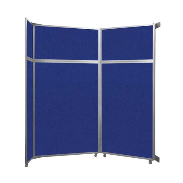 Operable Wall Folding Room Divider 7'11" x 8'5-1/4" Royal Blue Fabric
